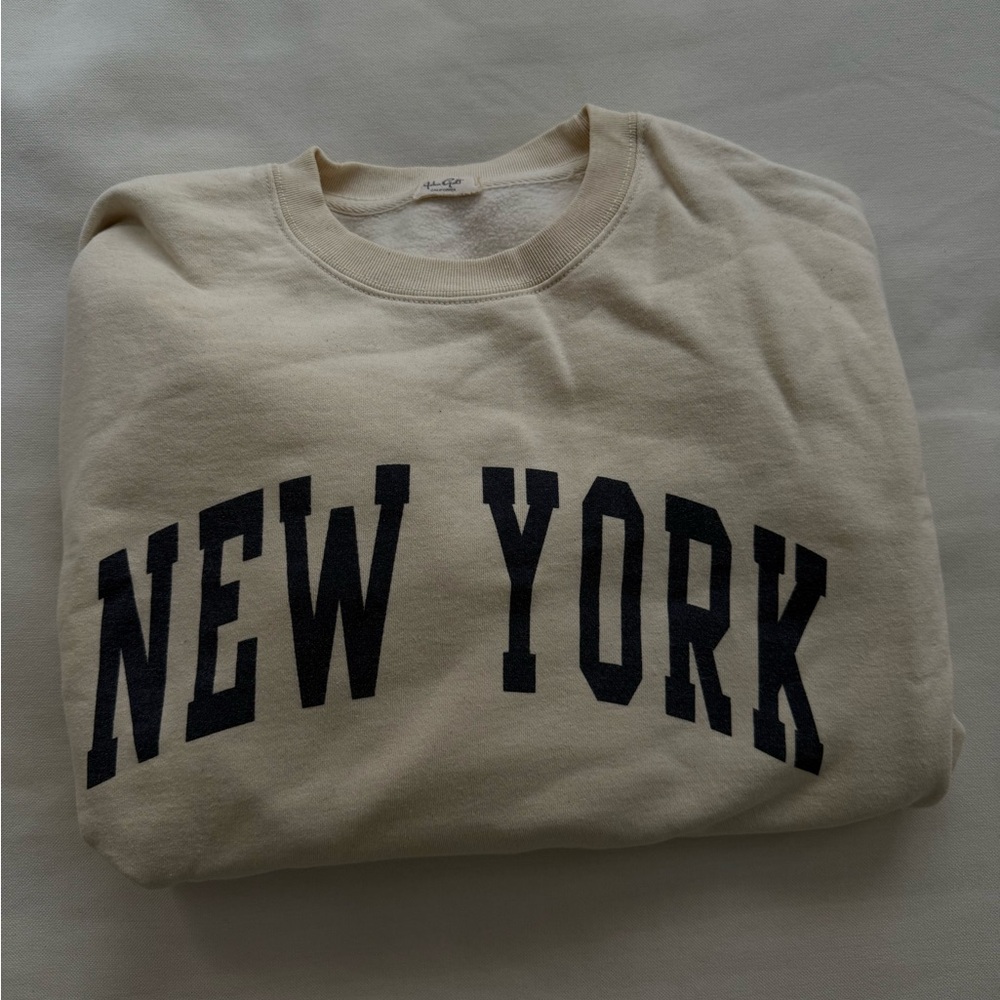 Brandy Melville Cream New York Crewneck